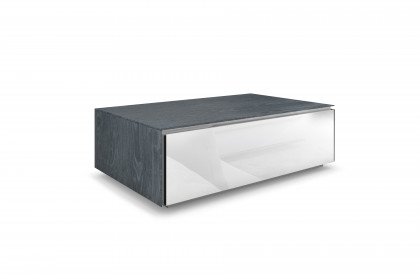 MO&MA von Munari - Couchtisch in Glas weiß/ Eiche grau