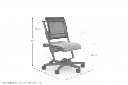 S6 von moll - Bürodrehstuhl mit Sitzkissen, weinrot