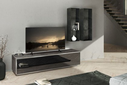 MO&MA von Munari - TV-Element mit schwarzer Glasfront/ Keramik stone