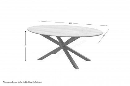 Tarvos von VALMONDO - Esstisch mit ovaler Tischplatte