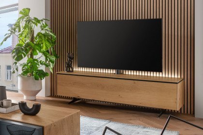 MO&MA von Munari - TV-Element in Asteiche mit Design-Line/ Kufenfüßen schwarz