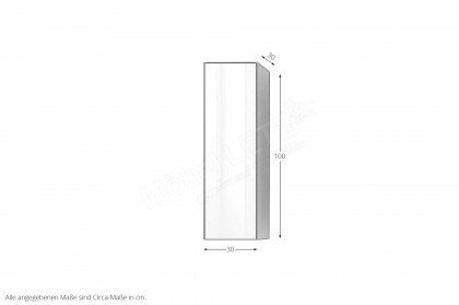 MO&MA von Munari - Hängeschrank mit 1 Tür in weißem Glas