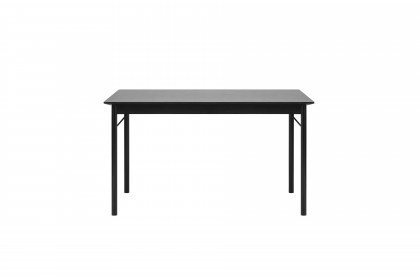 Savanola von Skandinavische Möbel - Esstisch mit schwarz furnierter Tischplatte
