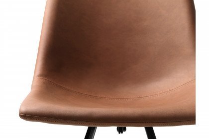 Yokus von Skandinavische Möbel - Esszimmerstuhl in braunem Kunstlederbezug