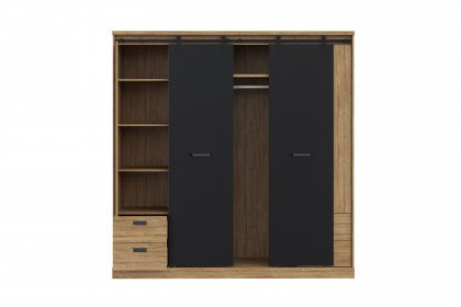 Kaszimiro von Forte - Schlafzimmer-Einrichtung 4-teilig Waterford Eiche - schwarz