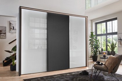 Denver von Wiemann - Schweber Glas weiß - graphit ca. 225 cm breit