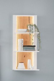 Serena von IDEAL Möbel - Wohnwand 82 Lack weiß/ Risseiche furniert