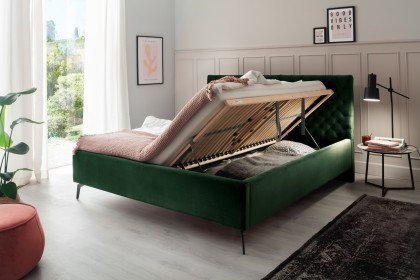 La Maison von Meise Möbel - Polsterbett dunkelgrün mit Bettkasten