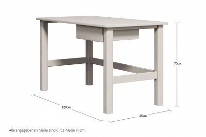 Classic-LE16 von FLEXA - Schreibtisch mit Schubkasten Kiefer grau