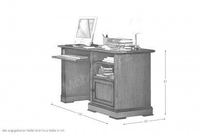 Berna von IS-Stilmöbel - Schreibtisch 2078 mit Auszug