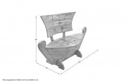 Romanteaka von SIT Möbel - Bank in auffälliger Boot-Optik