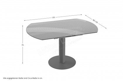 Luna-dining von Akante - Esstisch mit Stahlgeflecht-Platte