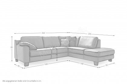 Maestra von MONDO - Ecksofa Variante rechts cognac