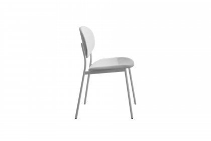 Guay von CANCIO - Stuhl mit weißem Kunstleder bezogen