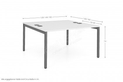 bspace von Nowy Styl - Doppel-Schreibtisch schwarz/ weiß