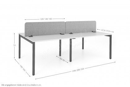 bspace von Nowy Styl - Co-Working-Schreibtisch mit Paneel