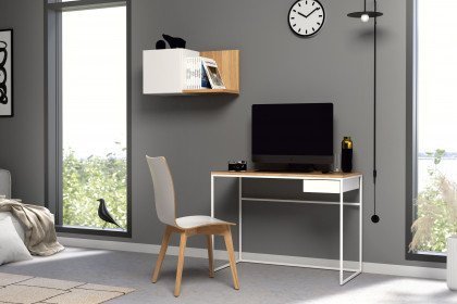 now! home office von Hülsta - Konsolen-Schreibtisch Eiche/ weiß