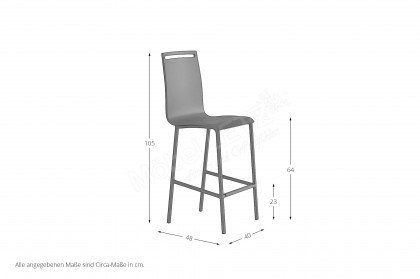 Nera von CANCIO - Barhocker mit senfgelber Sitzschale