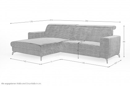Bolero-LE23 von Sit & More - Ecksofa Variante links creme