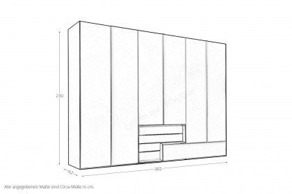 Tetrim von hülsta - Schlafzimmerschrank in Seidengrau mit Designelement