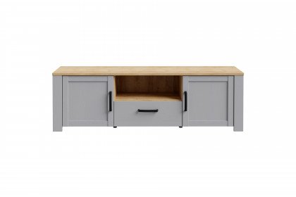 Bohol-living von Forte - TV-Unterteil Grey Oak/ Riviera Oak