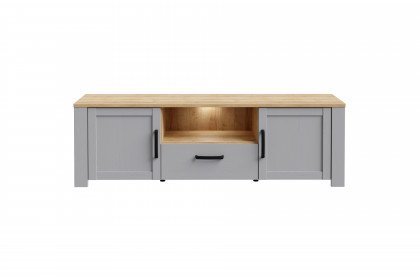 Bohol-living von Forte - TV-Unterteil Grey Oak/ Riviera Oak