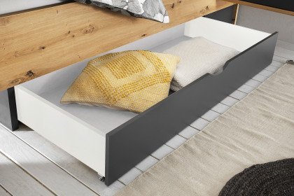 Cordoba von LIV'IN - Doppelbettanlage mit Nachtkonsolen Artisan Eiche - grau