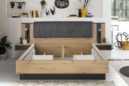 Cordoba von LIV'IN - modernes Schlafzimmer-Set Eiche Artisan - graphit
