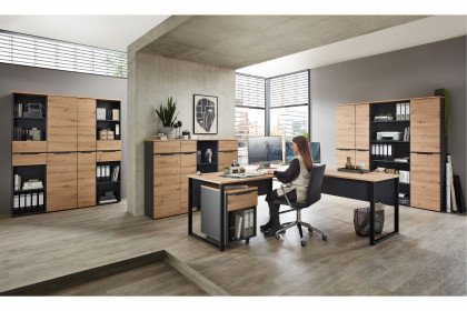 Memphis von Innostyle - Büromöbel in Artisan Eiche/ Graphit