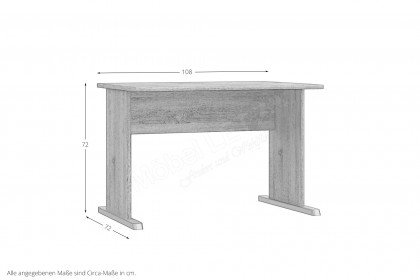 Tempra 2 von Forte - Schreibtisch in Artisan Eiche Nachbildung
