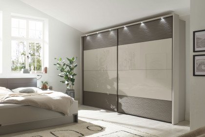 Cassano Plus von MONDO - Schlafzimmer Glas kieselgrau - Struktur havanna