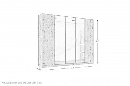 Wingview von Rauch Orange - Kleiderschrank Artisan-Eiche - Spiegel