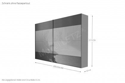 Cassano Plus von MONDO - Schrank 200 Glas weiß - Struktur grau