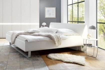 Pulso von hülsta - Bett weiß mit elliptischem Holzkopfteil