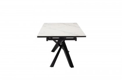Tesero von MCA - Esstisch mit marmorierter Tischplatte in Creme