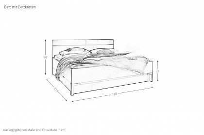 Cassano Plus von MONDO - Schlafzimmer mit Beleuchtung und Bettkästen