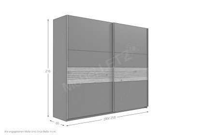 Tirol von Wimex - Kleiderschrank graphit/ Spiegel ca. 250 cm breit