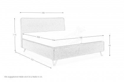 Arco von Ruf Betten - Boxspringbett in Komforthöhe grau