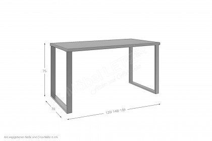 Home Desk von Wimex - Schreibtisch weiß mit Kufengestell