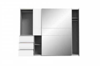 Winn 2 Spiegel von Forte - weißer Kleiderschrank ca. 250 cm breit mit Spiegel