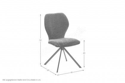 Colorado Trend-Line von Niehoff Sitzmöbel - Stuhl Microfaserbezug in Grau