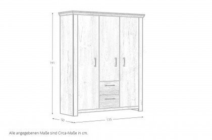 New York von Mäusbacher - Schrank ca. 135 cm breit 3 Türen & 2 Schubladen