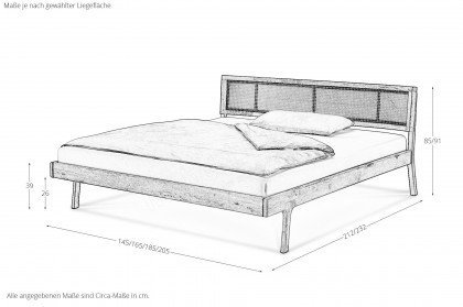 Fanǿ von Cinall - Schlafzimmer aus massiver Eiche mit Geflecht-Akzenten