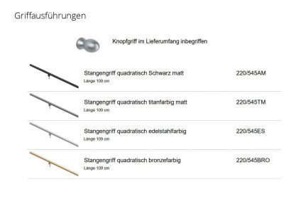 Longline von JUTZLER - Kleiderschrank 6-türig weiß mit Stangengriffen mattschwarz