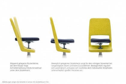 S9 von moll - Design-Drehstuhl mit 3D-Sitzmechanik