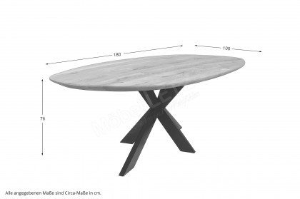 Tischsystem oval von Nouvion - Esstisch mit Sterngestell