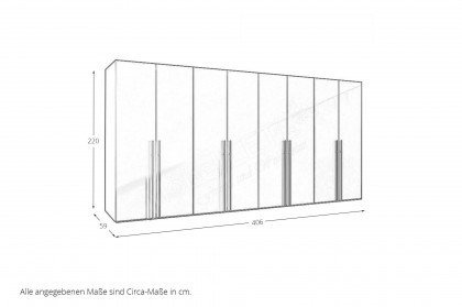 Longline von JUTZLER - Planungsschrank 8-türig Glas frozen berry matt