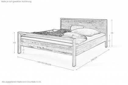Aalbaek von Cinall -  Bett 140x200 cm Eiche
