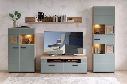 Fun Plus II von Innostyle - Wohnwand 81 schilfgrün inklusive Beleuchtung