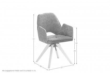 Latina von Schösswender Essplätze - Stuhl CAS 1712D in Grau